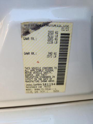1N4AL3AP9FN381194 - 2015 NISSAN ALTIMA 2.5 WHITE photo 12