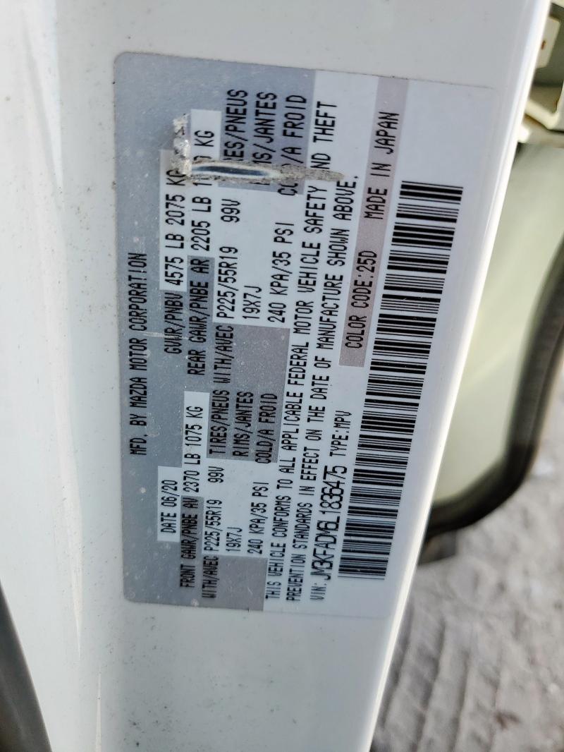 JM3KFADM6L1836475 - 2020 MAZDA CX-5 GRAND TOURING WHITE photo 13