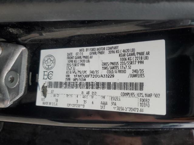 1FMCU0F72GUA33229 - 2016 FORD ESCAPE S 黑色 照片 14