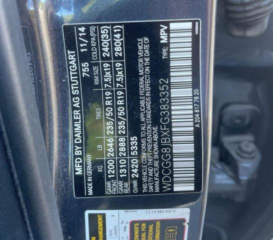 WDCGG8JBXFG383352 - 2015 MERCEDES-BENZ GLK 350 4MATIC BLACK photo 10