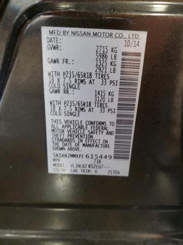 5N1AR2MMXFC615449 - 2015 NISSAN PATHFINDER S GREEN photo 13