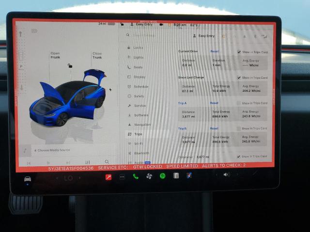 5YJ3E1EA1SF004536 - 2025 TESLA MODEL 3 WHITE photo 9