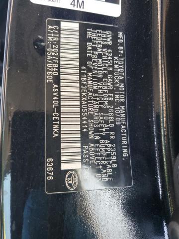 4T1BF3EKXAU554414 - 2010 TOYOTA CAMRY BASE BLACK photo 12