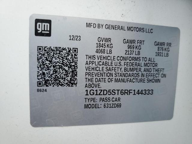 1G1ZD5ST6RF144333 - 2024 CHEVROLET MALIBU LT WHITE photo 13