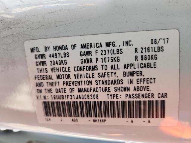 19UUB1F31JA006308 - 2018 ACURA TLX თეთრი ფოტო 13