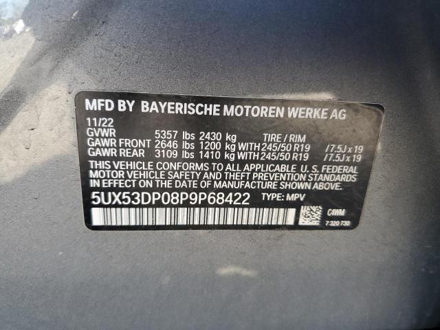 5UX53DP08P9P68422 - 2023 BMW X3 XDRIVE30I رمادي صورة 13