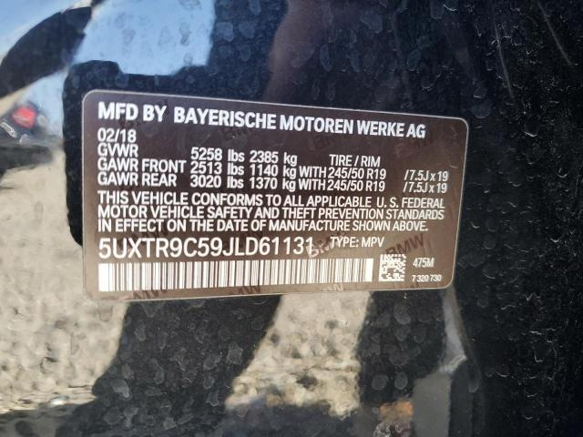 5UXTR9C59JLD61131 - 2018 BMW X3 XDRIVE30I BLACK photo 13