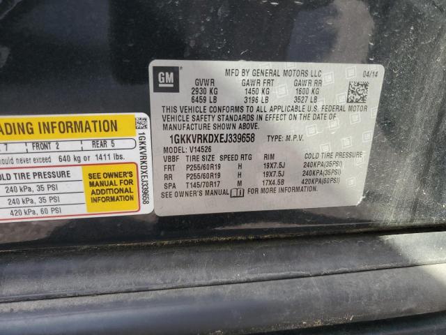 1GKKVRKDXEJ339658 - 2014 GMC ACADIA SLT-1 BLACK photo 13