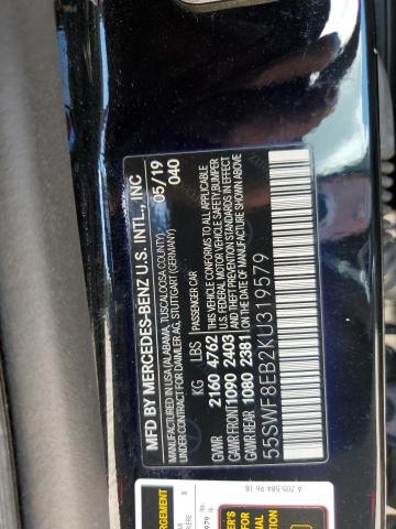 55SWF8EB2KU319579 - 2019 MERCEDES-BENZ C 300 4MATIC BLACK photo 13