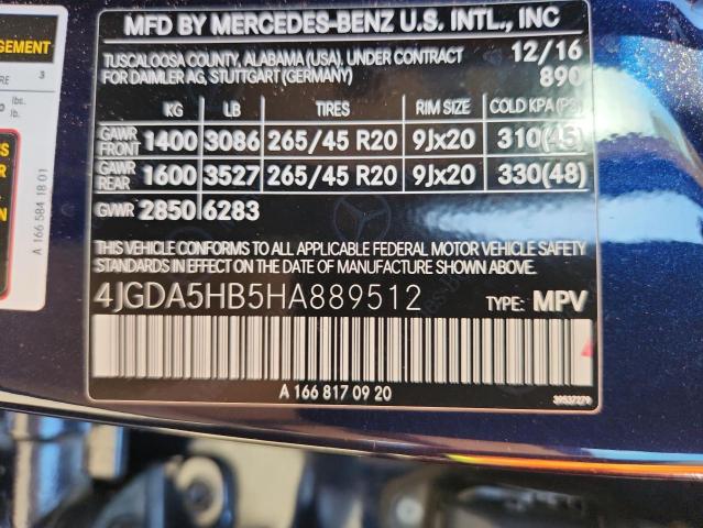 4JGDA5HB5HA889512 - 2017 MERCEDES-BENZ GLE 350 4MATIC BLUE photo 13