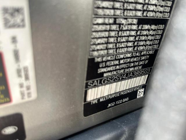 SALGS2SV4JA389503 - 2018 LAND ROVER RANGE ROVE HSE SILVER photo 10