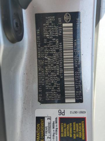 4T1BF1FK5CU059964 - 2012 TOYOTA CAMRY BASE Silber Foto 12
