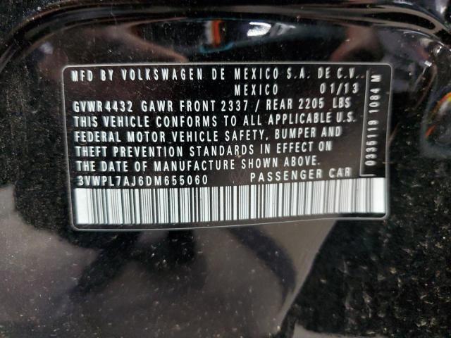 3VWPL7AJ6DM655060 - 2013 VOLKSWAGEN JETTA TDI BLACK photo 12