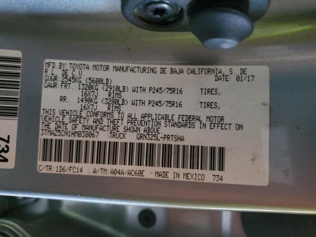 3TMAZ5CN1HM038067 - 2017 TOYOTA TACOMA DOUBLE CAB فضي صورة 12