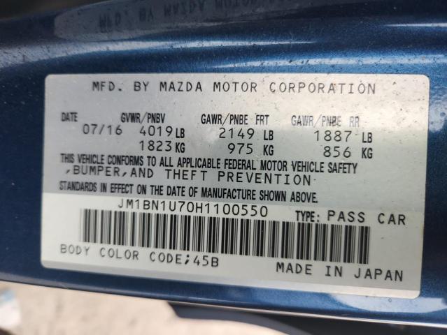 JM1BN1U70H1100550 - 2017 MAZDA 3 SPORT BLUE photo 13