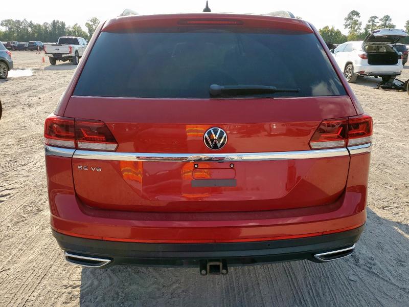 1V2JR2CA1MC510483 - 2021 VOLKSWAGEN ATLAS SE أحمر صورة 6