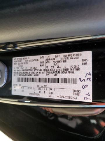 1FMCU9J90MUB15890 - 2021 FORD ESCAPE TITANIUM 黑色 照片 13