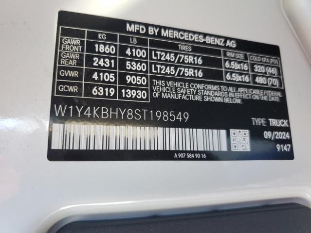 W1Y4KBHY8ST198549 - 2025 MERCEDES-BENZ SPRINTER 2500 თეთრი ფოტო 13