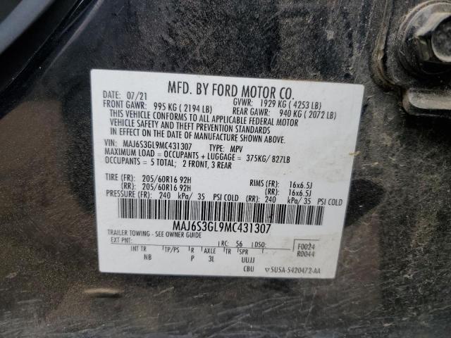 MAJ6S3GL9MC431307 - 2021 FORD ECOSPORT SE Schwarz Foto 13