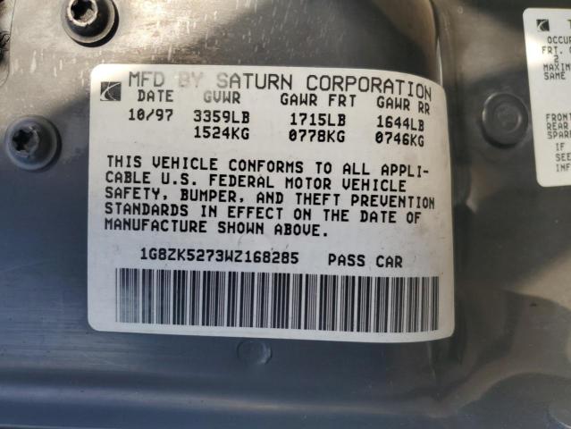 1G8ZK5273WZ168285 - 1998 SATURN SL2 WHITE photo 13
