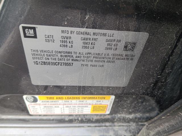 1G1ZB5E09CF278557 - 2012 CHEVROLET MALIBU LS Grafit fotoğraf 13