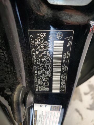 JTDKN3DU0C5469217 - 2012 TOYOTA PRIUS BLACK photo 12