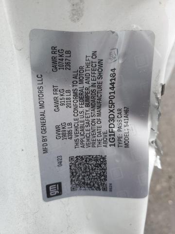 1G1FD3DX5P0144184 - 2023 CHEVROLET CAMARO LT თეთრი ფოტო 12