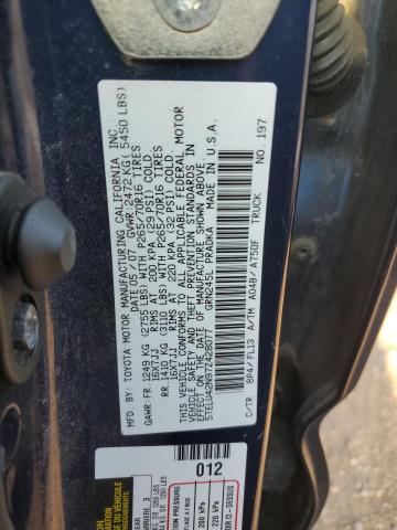 5TELU42N97Z428077 - 2007 TOYOTA TACOMA DOUBLE CAB Mavi foto 12