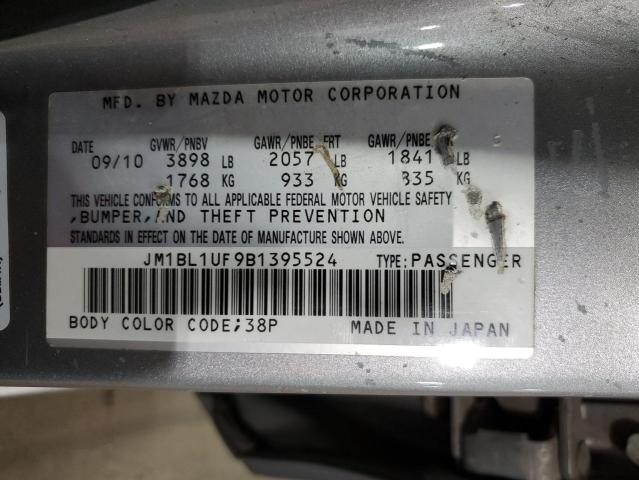JM1BL1UF9B1395524 - 2011 MAZDA 3 I GRAY photo 12