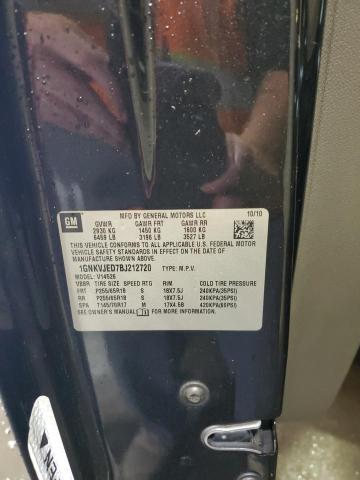 1GNKVJED7BJ212720 - 2011 CHEVROLET TRAVERSE LT Темно-сірий фото 13