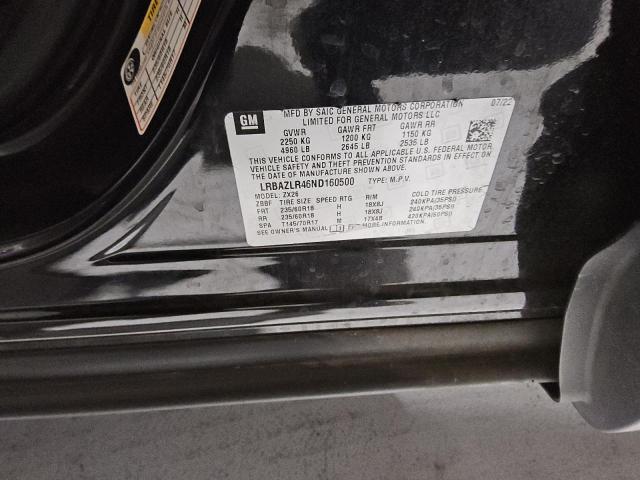 LRBAZLR46ND160500 - 2022 BUICK ENVISION PREFERRED შავი ფოტო 14