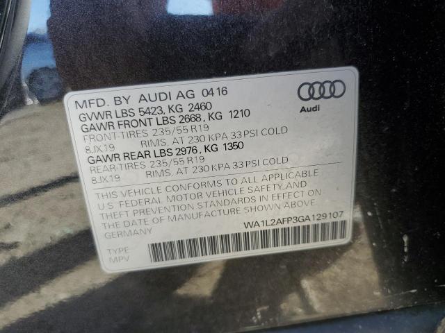 WA1L2AFP3GA129107 - 2016 AUDI Q5 PREMIUM PLUS გრაფიტი ფოტო 13