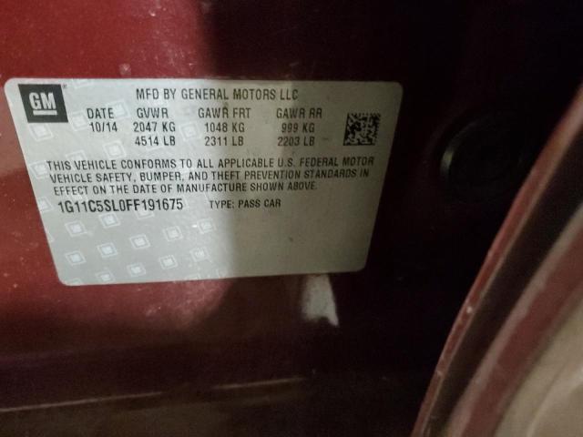 1G11C5SL0FF191675 - 2015 CHEVROLET MALIBU 1LT BURGUNDY photo 12