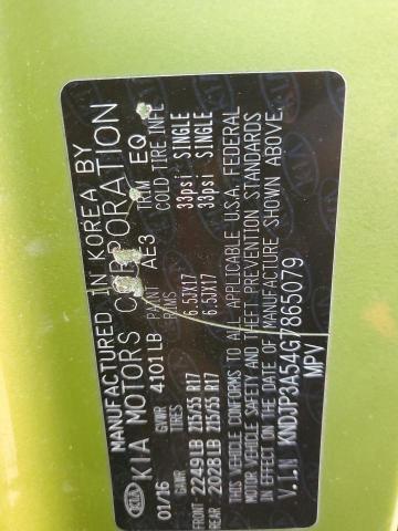 KNDJP3A54G7865079 - 2016 KIA SOUL + GREEN photo 13