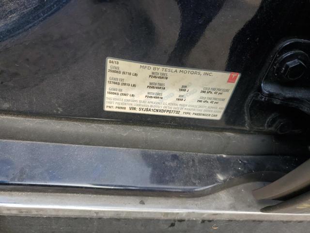 5YJSA1CNXDFP07732 - 2013 TESLA MODEL S BLACK photo 12