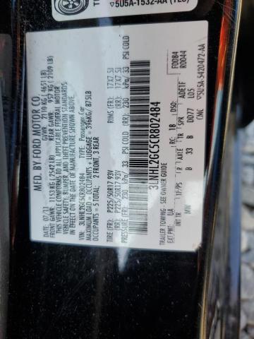 3LNHL2GC5CR802484 - 2012 LINCOLN MKZ BLACK photo 12