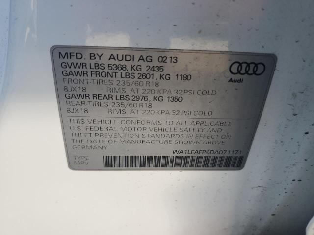 WA1LFAFP6DA071171 - 2013 AUDI Q5 PREMIUM PLUS Ақ фото 13