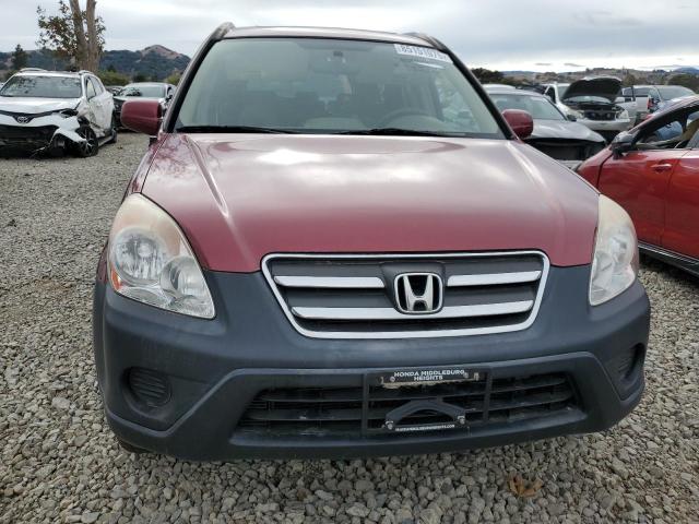 JHLRD78865C026349 - 2005 HONDA CR-V EX BURGUNDY photo 5