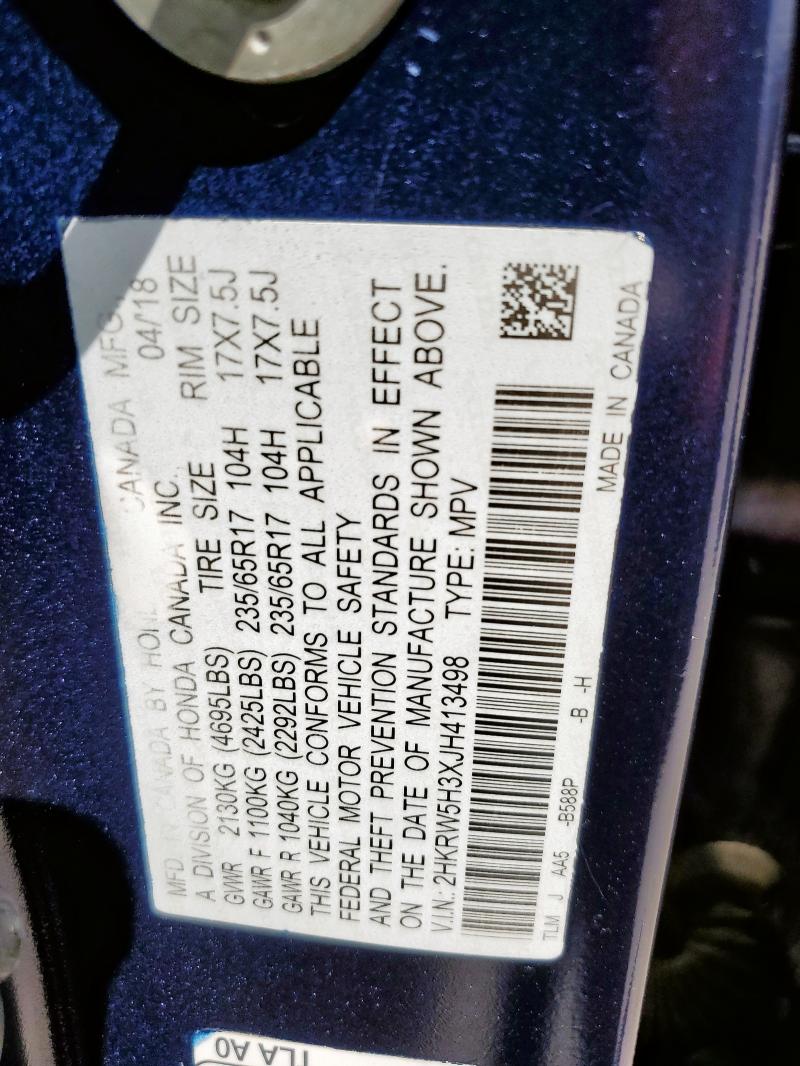 2HKRW5H3XJH413498 - 2018 HONDA CR-V LX ლურჯი ფოტო 13