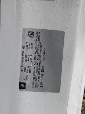 1G1FH1R72G0129501 - 2016 CHEVROLET CAMARO SS WHITE photo 12