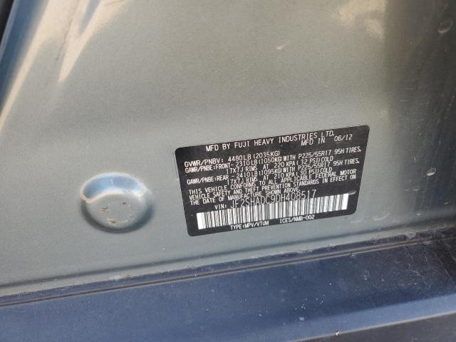 JF2SHADC9DH408517 - 2013 SUBARU FORESTER 2.5X PREMIUM ნაცრისფერი ფოტო 13
