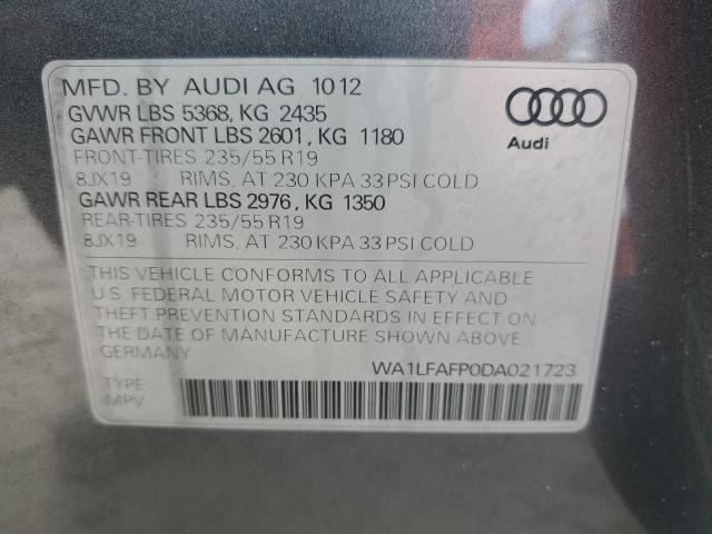 WA1LFAFP0DA021723 - 2013 AUDI Q5 PREMIUM PLUS Boz foto 13