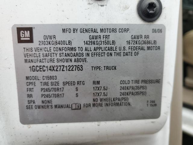 1GCEC14X27Z122763 - 2007 CHEVROLET SILVERADO C1500 CLASSIC Ağ foto 13