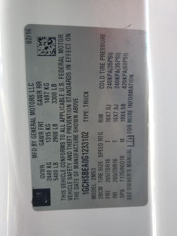 1GCHSBEA0G1233102 - 2016 CHEVROLET COLORADO 白色 照片 13