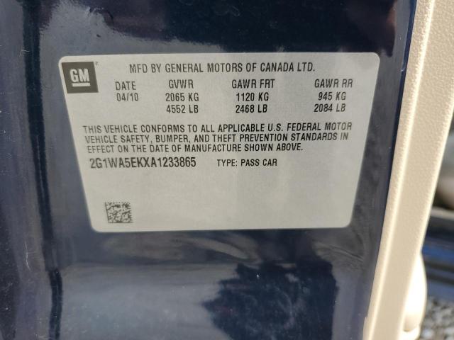 2G1WA5EKXA1233865 - 2010 CHEVROLET IMPALA LS ლურჯი ფოტო 12