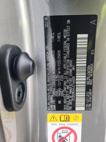 2T2BZMCA4JC144938 - 2018 LEXUS RX 350 BASE ნაცრისფერი ფოტო 13