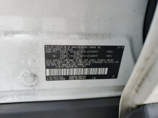 2T3K1RFV9KW038239 - 2019 TOYOTA RAV4 LE 白色 照片 14