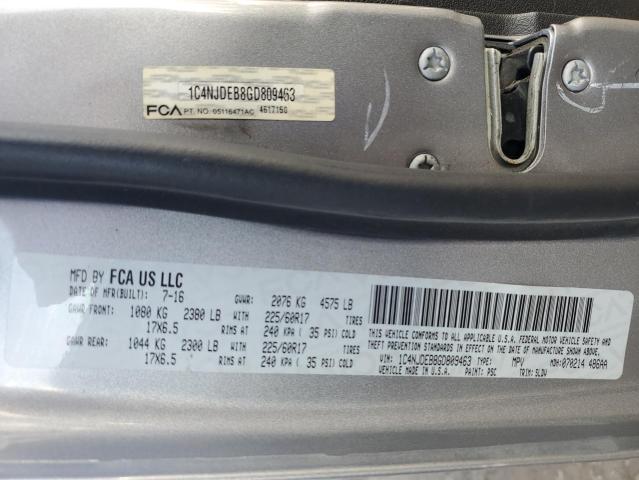 1C4NJDEB8GD809463 - 2016 JEEP COMPASS LATITUDE SILVER photo 12