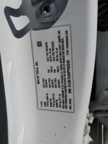 5YJ3E1EA6PF693240 - 2023 TESLA MODEL 3 WHITE photo 12