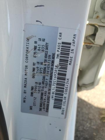 JM1BL1L72C1693859 - 2012 MAZDA 3 I WHITE photo 12